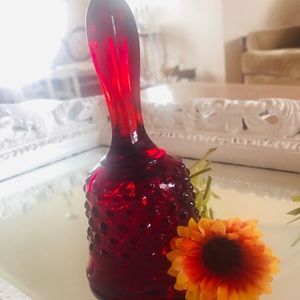 Fenton Hobnail ruby red bell. Beautiful